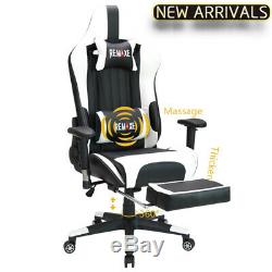 Ergonomic Computer Gaming Chair with Footrest Lumbar Massage Support PC Chair