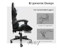 Ergonomic Computer Gaming Leather Chair with Footrest High Office Arms Headrest