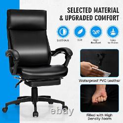 Ergonomic Executive Office Chair High Back Leather Reclining Chair withHeadrest