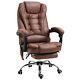 Ergonomic Heated 6 Points Vibration Massage Office Chair Brown Vinsetto