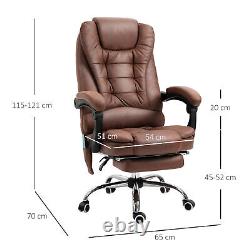Ergonomic Heated 6 Points Vibration Massage Office Chair Brown Vinsetto