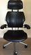 Ergonomic Humanscale Freedom Office Chair In Black Leather With Chrome Frame