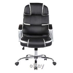 Ergonomic Office Chair Leather High Back Swivel Height Adjustable Black&silver