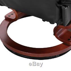 Ergonomic Office Recliner Sofa Chair PU Leather Plush Armchair Lounger Black