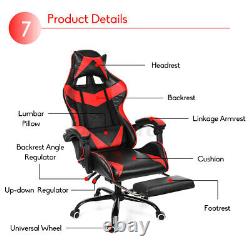 Ergonomic Racing Gaming Chair Computer Desk Office Chair Lift Swivel Recliner UK