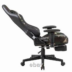 Ergonomic Swivel Computer Desk Recliner Video Gaming Chair Footstool Home Office