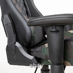 Ergonomic Swivel Computer Desk Recliner Video Gaming Chair Footstool Home Office