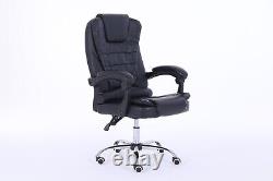 Exclusive Office Desk Chair PU Leather Adjustable Height Black Computer Chair