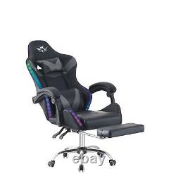 Executive Chair Gaming PC Office Chair Recliner Swivel Adjustable &RGB Lights