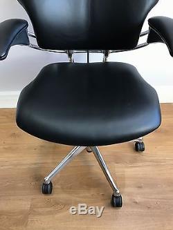Executive Chrome/ Black Leather Humanscale Freedom Ergonomic Office Chair