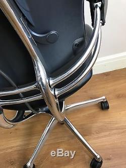 Executive Chrome/ Black Leather Humanscale Freedom Ergonomic Office Chair