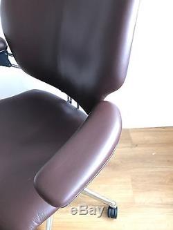 Executive Chrome/ Chocolate Leather Humanscale Freedom Ergonomic Office Chair