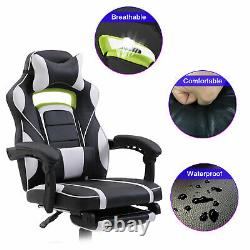 Executive Computer Chair Gaming Office Seat PU Leather Swivel With Footrest