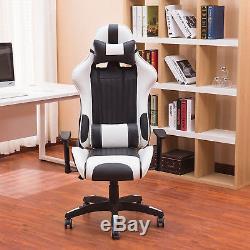 Executive Computer Racing Gaming Office Chair Recliner Adjustable Swivel Leather