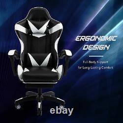 Executive Gaming Racing Computer Massage Leather Office Desk Chair Adjustable WT