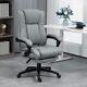 Executive Home Office Chair High Back Recliner With Foot Rest Grey