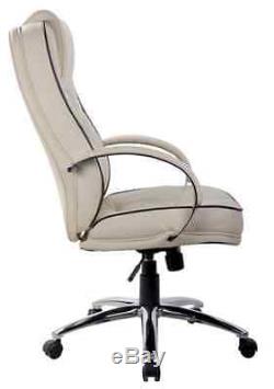 Executive Leather Office Chair Swivel Adjustable Computer Desk Seat Luxury White