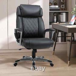 Executive Massage Office Chair Faux Leather Padded Seat High Back Swivel Black