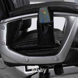 Executive Massage Office Chair Faux Leather Padded Seat High Back Swivel Black