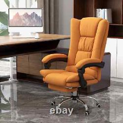 Executive Massage Office Chair Faux Leather Recliner Seat Footrest Swivel Orange