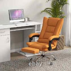 Executive Massage Office Chair Faux Leather Recliner Seat Footrest Swivel Orange