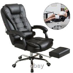 Executive Massage Office Chair Gaming Computer Desk with Footrest Recliner Leather