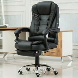 Executive Massage Office Chair Gaming Computer Desk with Footrest Recliner Leather