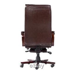 Executive Office Chair Computer Desk PU Leather Seat Reclining Adjustable Swivel