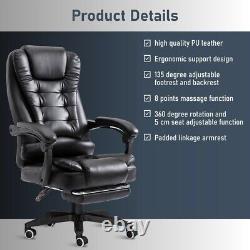 Executive Office Chair Computer Gaming Chair Swivel Recliner Footrest