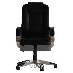 Executive Office Chair Computer Gaming Home Swivel Adjustable Leather Black