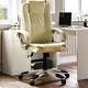 Executive Office Chair Computer Gaming Home Swivel Adjustable Leather Cream