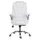 Executive Office Chair Faux Leather Computer Desk Chair High Back Armrests White