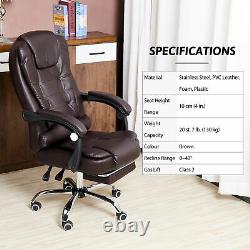 Executive Office Chair Height Adjustable Desk Chair w Recline Massage & Footrest