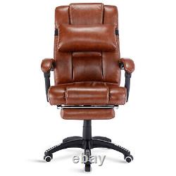Executive Office Chair High Back Leather Recliner Computer Desk Chair WithFootrest
