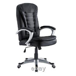 Executive Office Chair PU Leather Swivel Computer High Back Chair Black / Brown