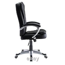 Executive Office Chair PU Leather Swivel Computer High Back Chair Black / Brown