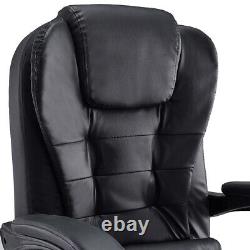 Executive Office Chair PU leather Padded Recline Computer PC Swivel Desk Chair