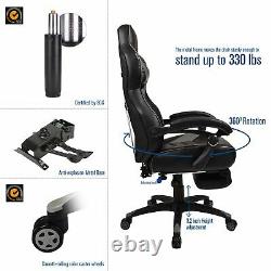 Executive Office Chair Racing Gaming Leather Adjustable Swivel Computer Recliner