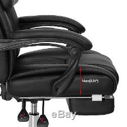 Executive Office Chair Recline High Back Leather Swivel Computer Footrest Seat