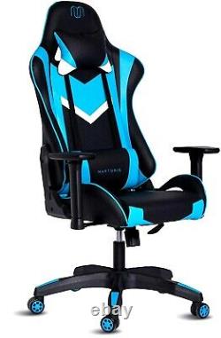 Executive Office Chair Sports Blue Racing Gaming Swivel PU Leather Computer Desk
