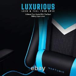 Executive Office Chair Sports Blue Racing Gaming Swivel PU Leather Computer Desk