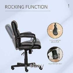 Executive Office Chair Swivel PU Leather Ergonomic Chair for Home, Black