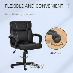 Executive Office Chair Swivel PU Leather Ergonomic Chair for Home, Black