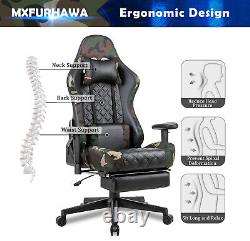 Executive Office Chair Swivel Recliner Gaming Computer Desk Chair with Footrest UK