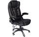 Executive Office Chair With Massage Heated Leather Reclining Swivel Seat Black