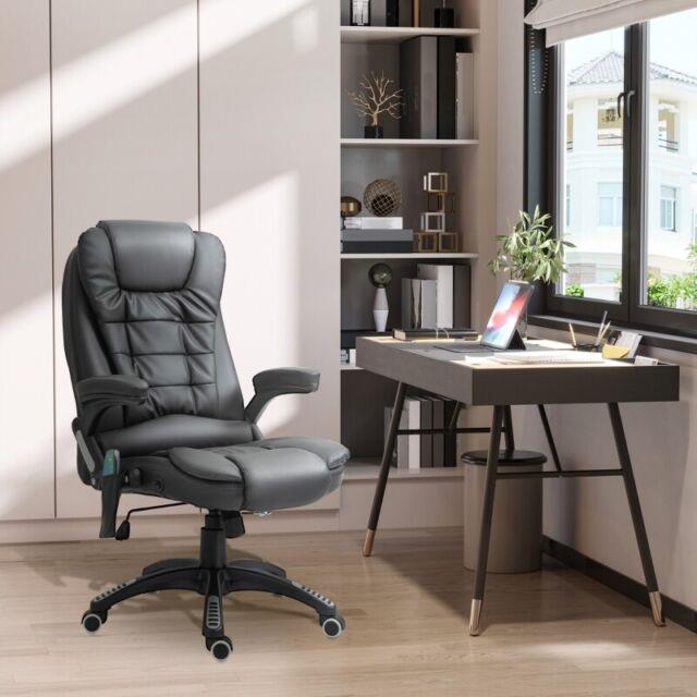 Executive Office Chair With Massage And Heat, High Back Pu Leather Massage Black