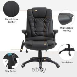 Executive Office Chair with Massage and Heat, High Back PU Leather Massage Black