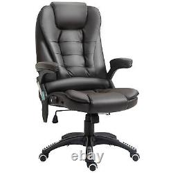 Executive Office Chair with Massage and Heat PU Leather Reclining Chair, Brown
