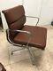 Executive Office Conferance Chair Brown Leather And Chrome