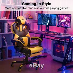 Executive PU Leather Racing Gaming Chair Swivel Office Desk Recliner withFootrest